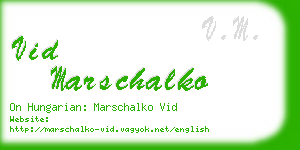 vid marschalko business card